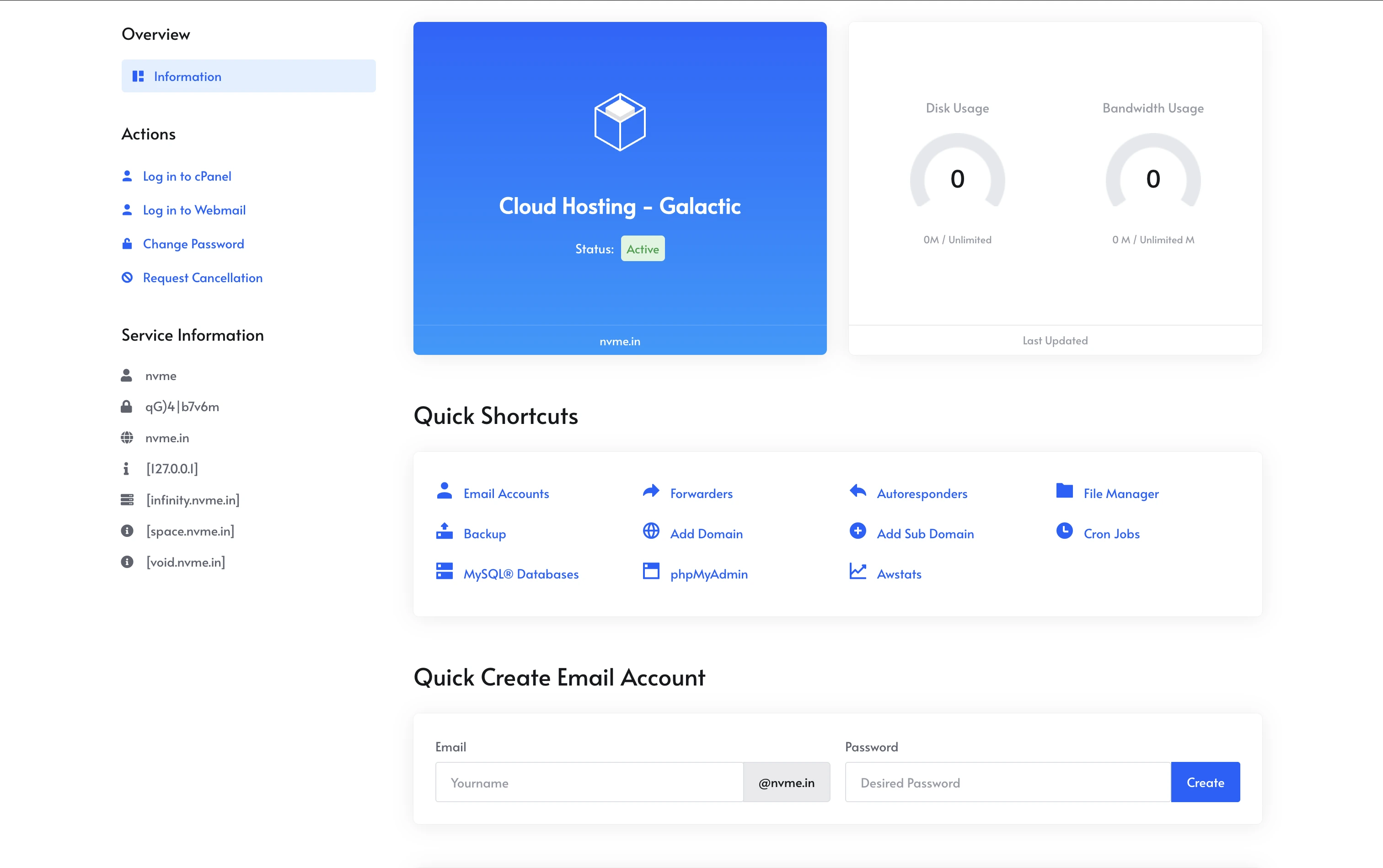 Advanced Control Panel Dashboard